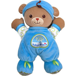 2008 Mattel Fisher-Price Baby's My First 1st Teddy Bear 10" Plush Rattle Blue